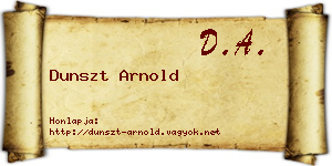 Dunszt Arnold névjegykártya